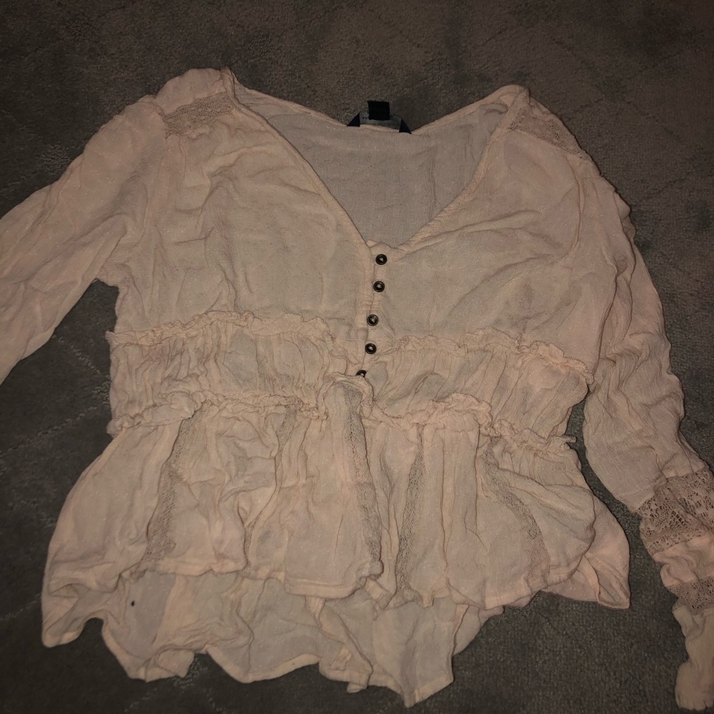 long sleeve blush top